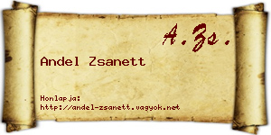 Andel Zsanett névjegykártya